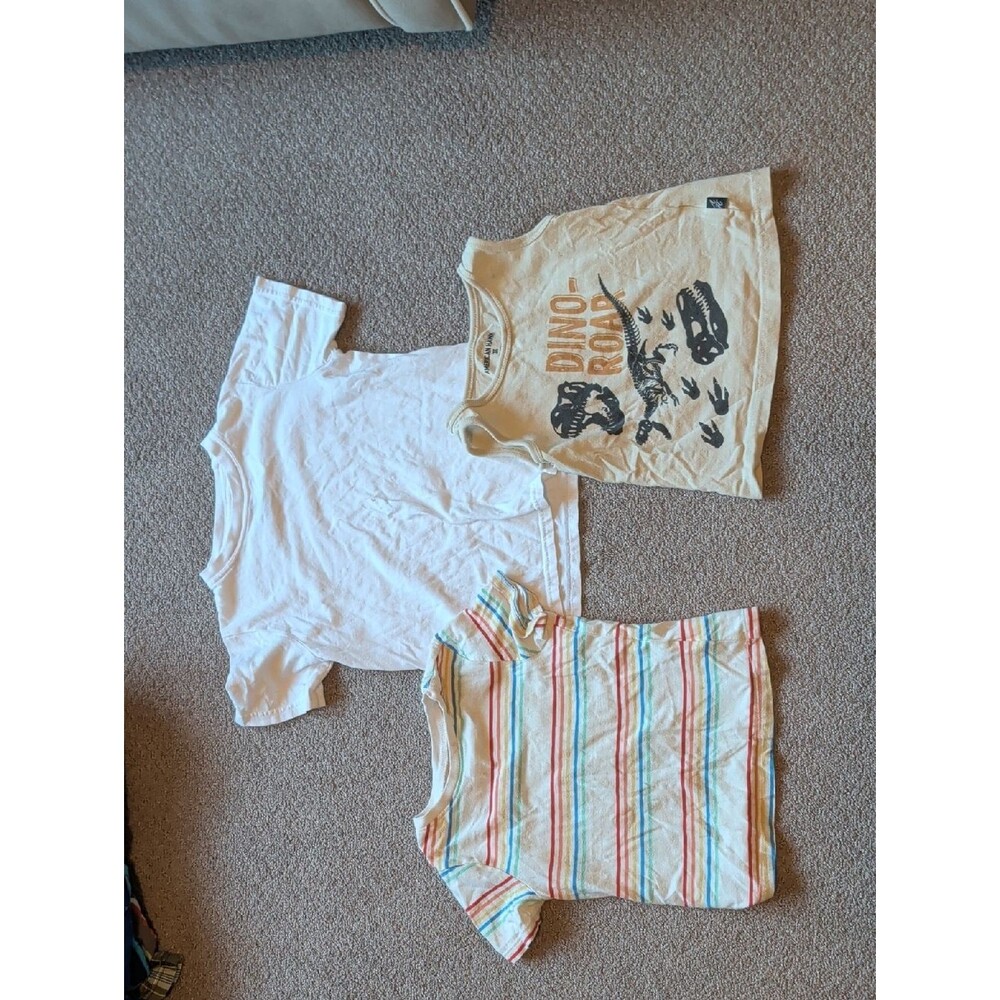 Old Navy White Tee with Rainbow Stripes
